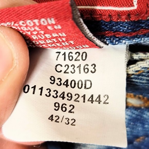 CHAPS Denim Men's Vintage 90s Relaxed Fit Blue Denim Jeans Size 42x32 - Picture 6 of 10